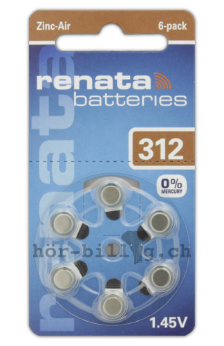 Renata ZA 312 Hörgerätebatterien 60 Stk.